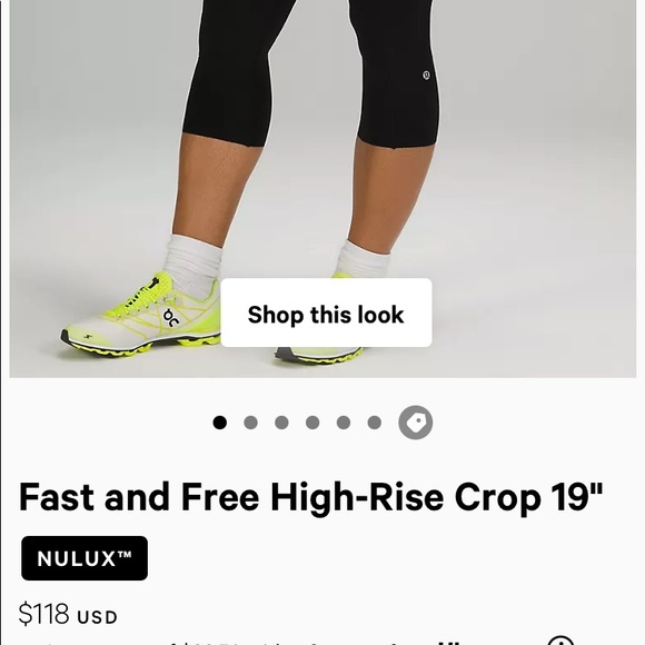 Lululemon✨✨⭐️⭐️⭐️NWOT fast and free crop 19’ - Picture 2 of 7